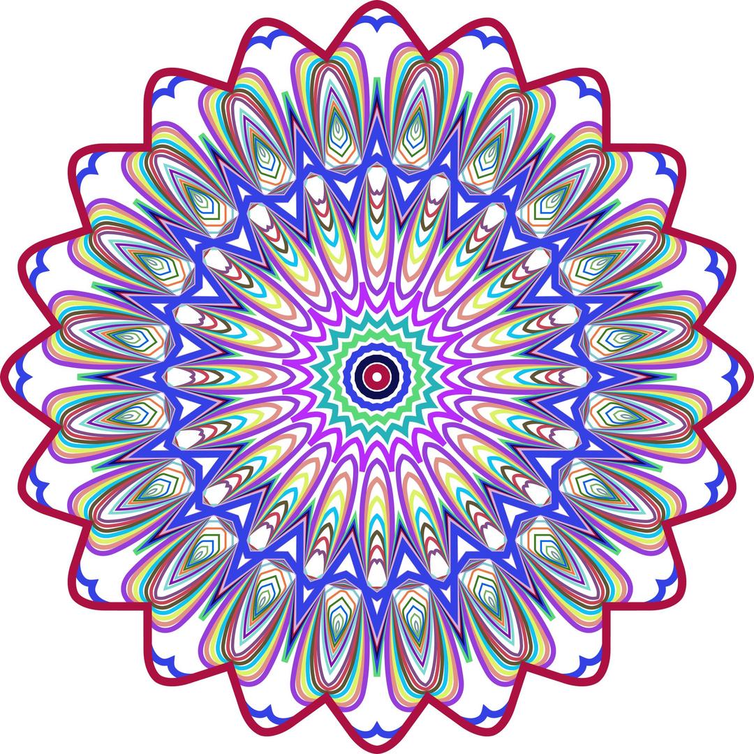 Prismatic Mandala Line Art Design 4 No Background png transparent