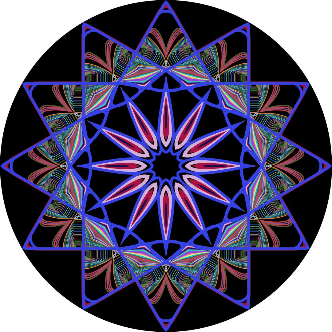 Prismatic Mandala Line Art Design 5 png transparent