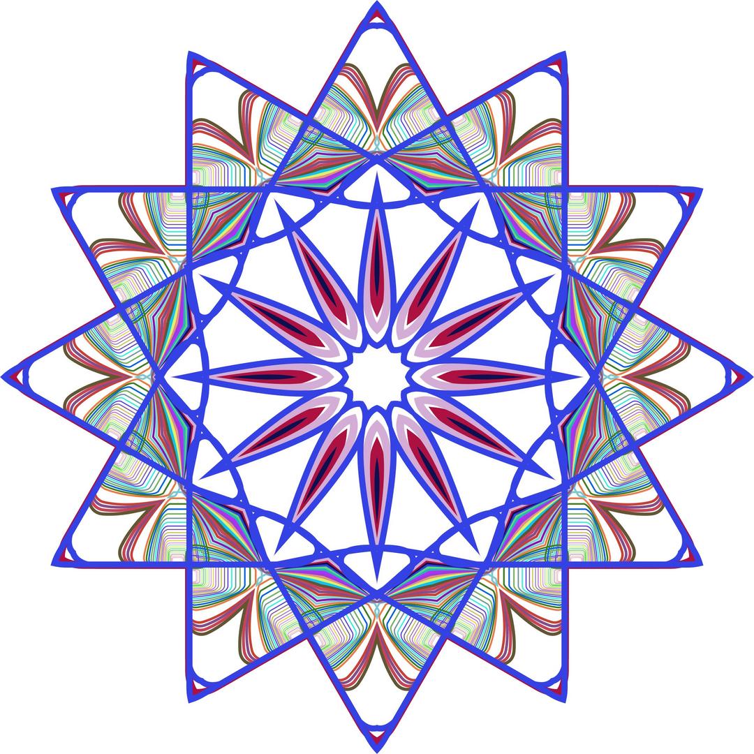 Prismatic Mandala Line Art Design 5 No Background png transparent
