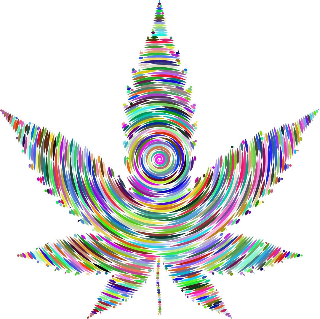 Prismatic Marijuana Leaf Concentric png transparent