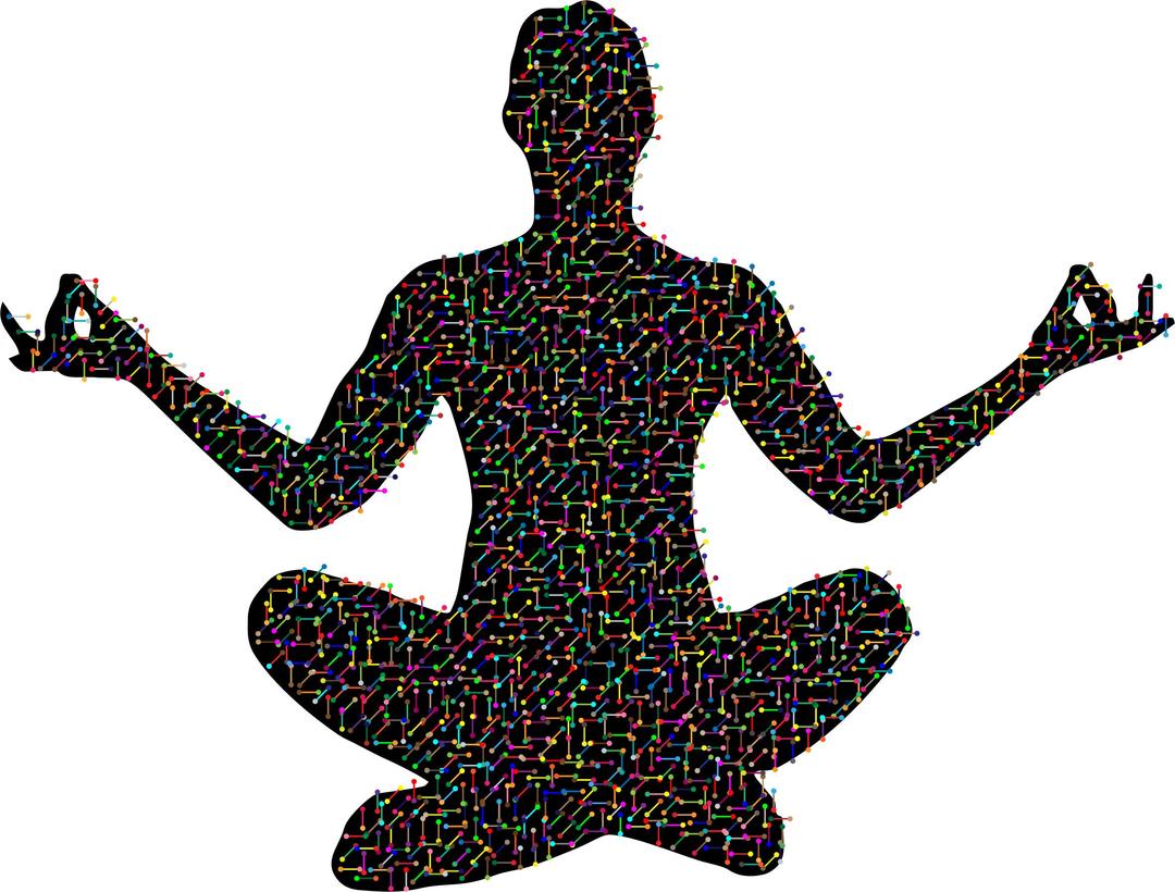 Prismatic Molecular Yoga Pose Silhouette 14 With Background png transparent