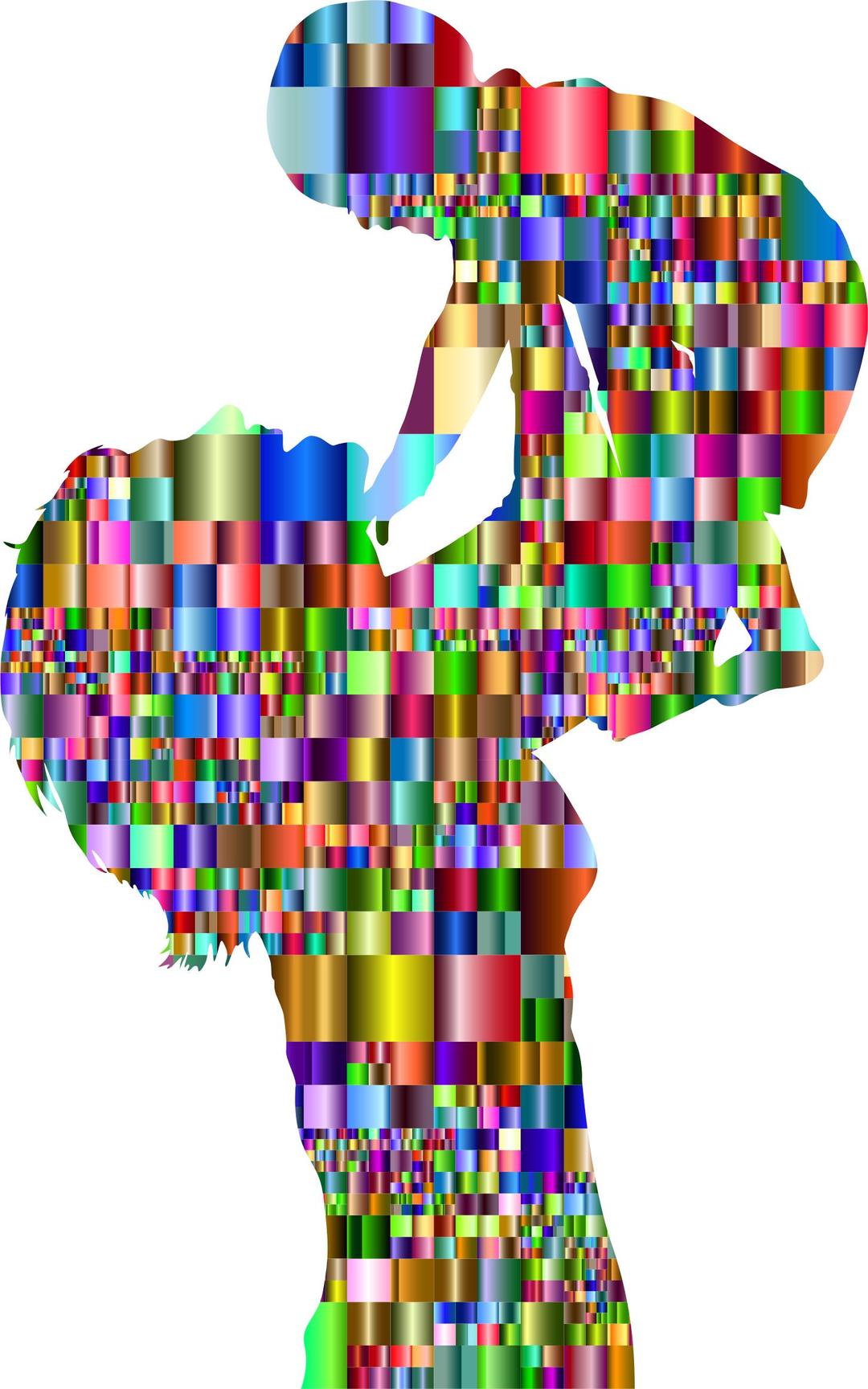 Prismatic Mosaic Mother And Baby Silhouette 3 png transparent