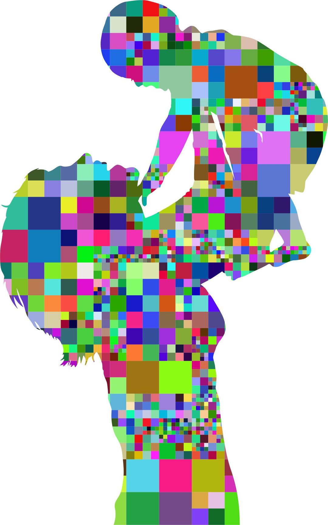 Prismatic Mosaic Mother And Baby Silhouette 4 png transparent