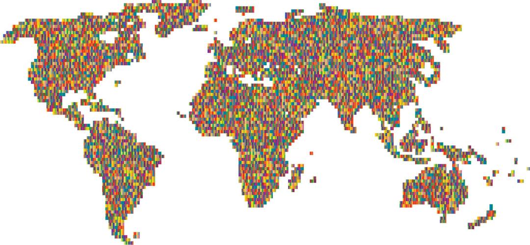 Prismatic Mosaic World Map 4 png transparent