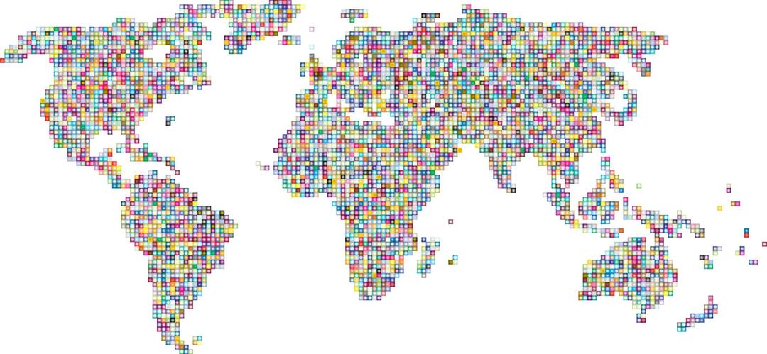 Prismatic Mosaic World Map 5 png transparent