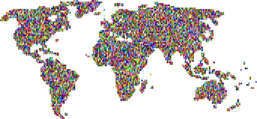 Prismatic Mosaic World Map 7 png transparent