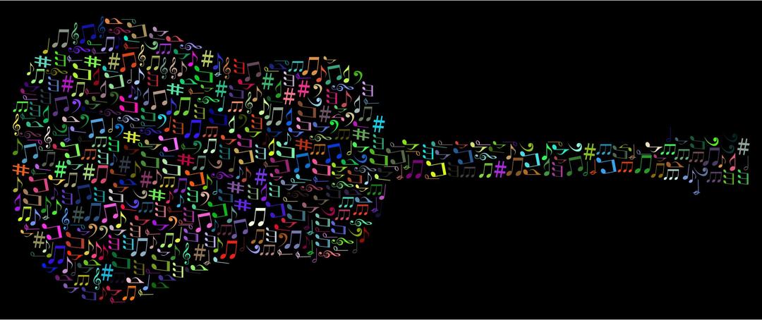 Prismatic Musical Notes Old Fashioned Guitar png transparent