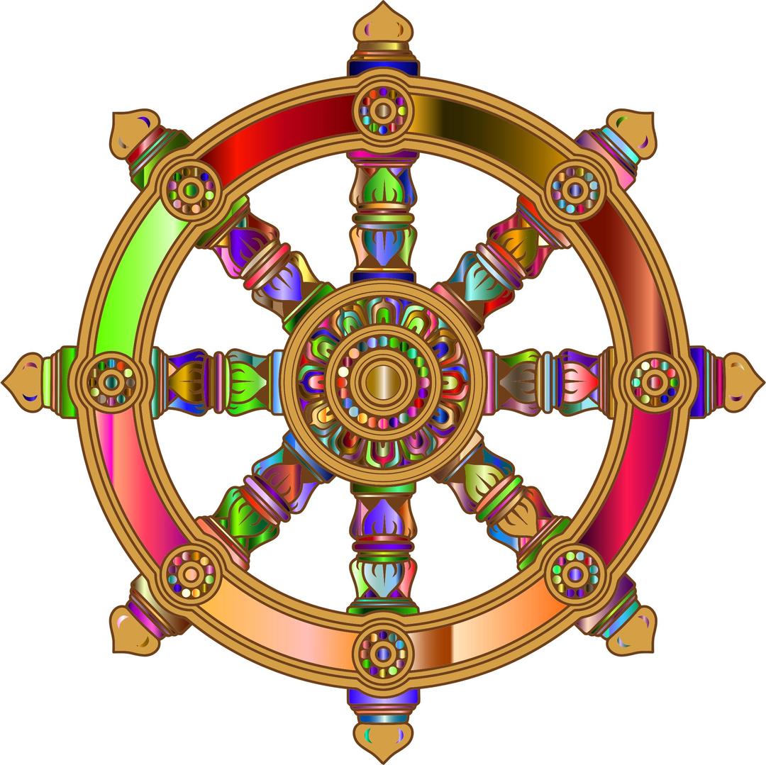 Prismatic Ornate Dharma Wheel png transparent