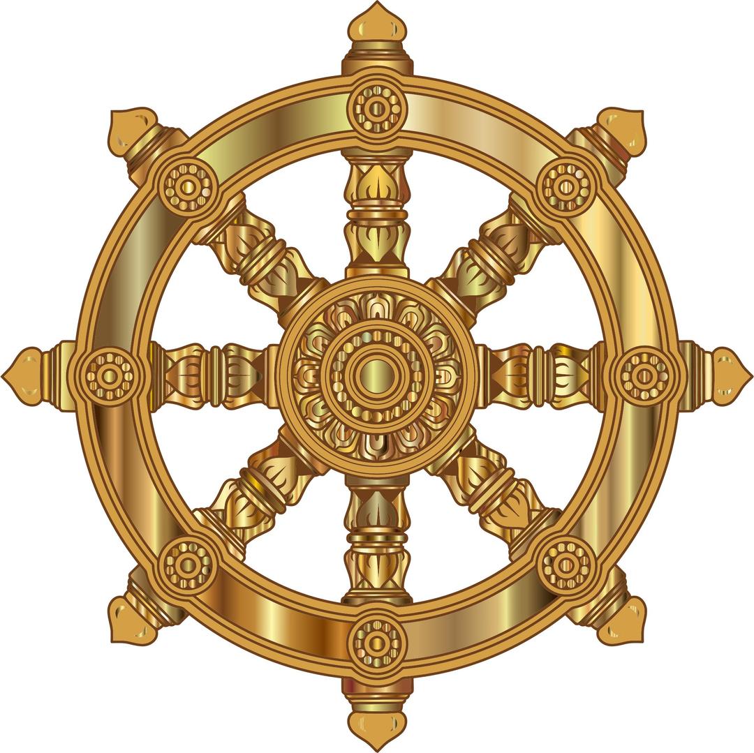 Prismatic Ornate Dharma Wheel 5 png transparent