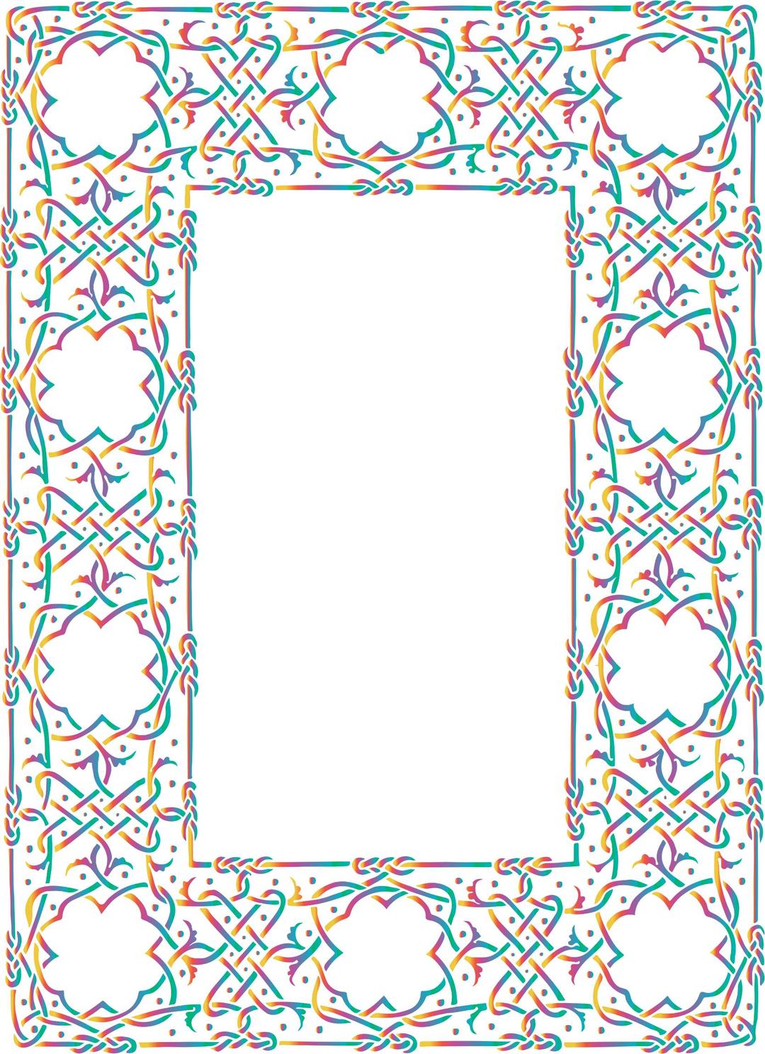 Prismatic Ornate Geometric Frame 2 No Background png transparent