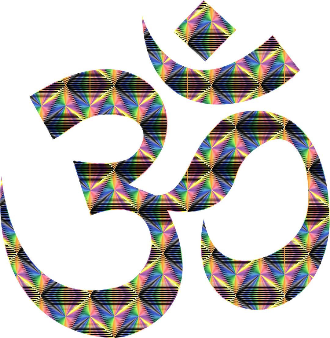 Prismatic Patterned Om Symbol png transparent