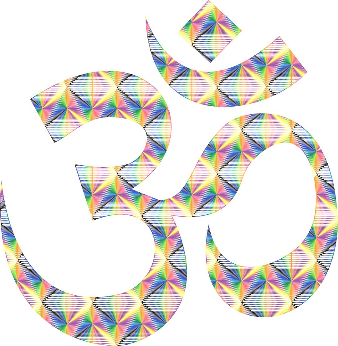 Prismatic Patterned Om Symbol No Background png transparent