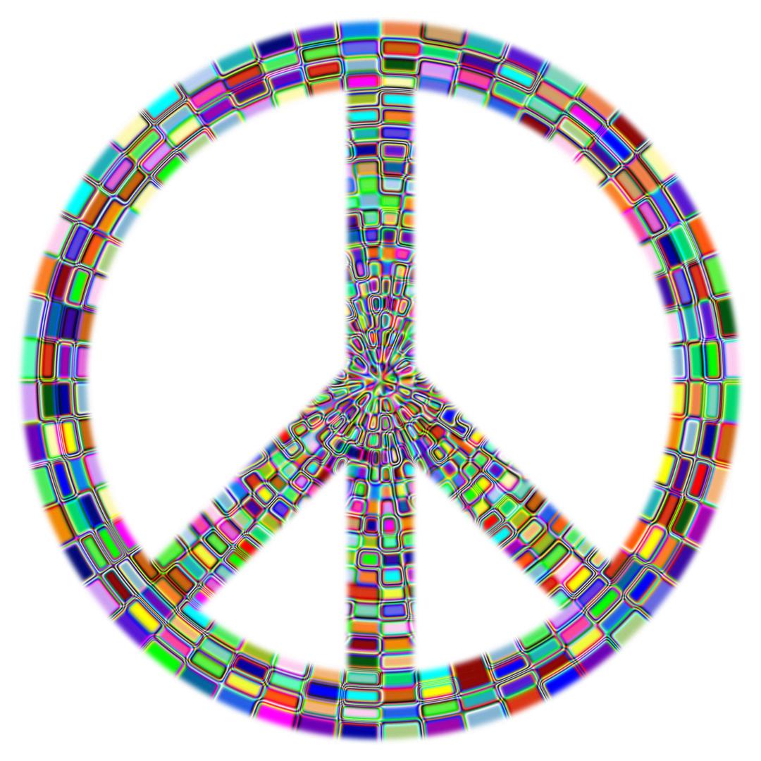 Prismatic Peace Sign Enhanced 2 png transparent