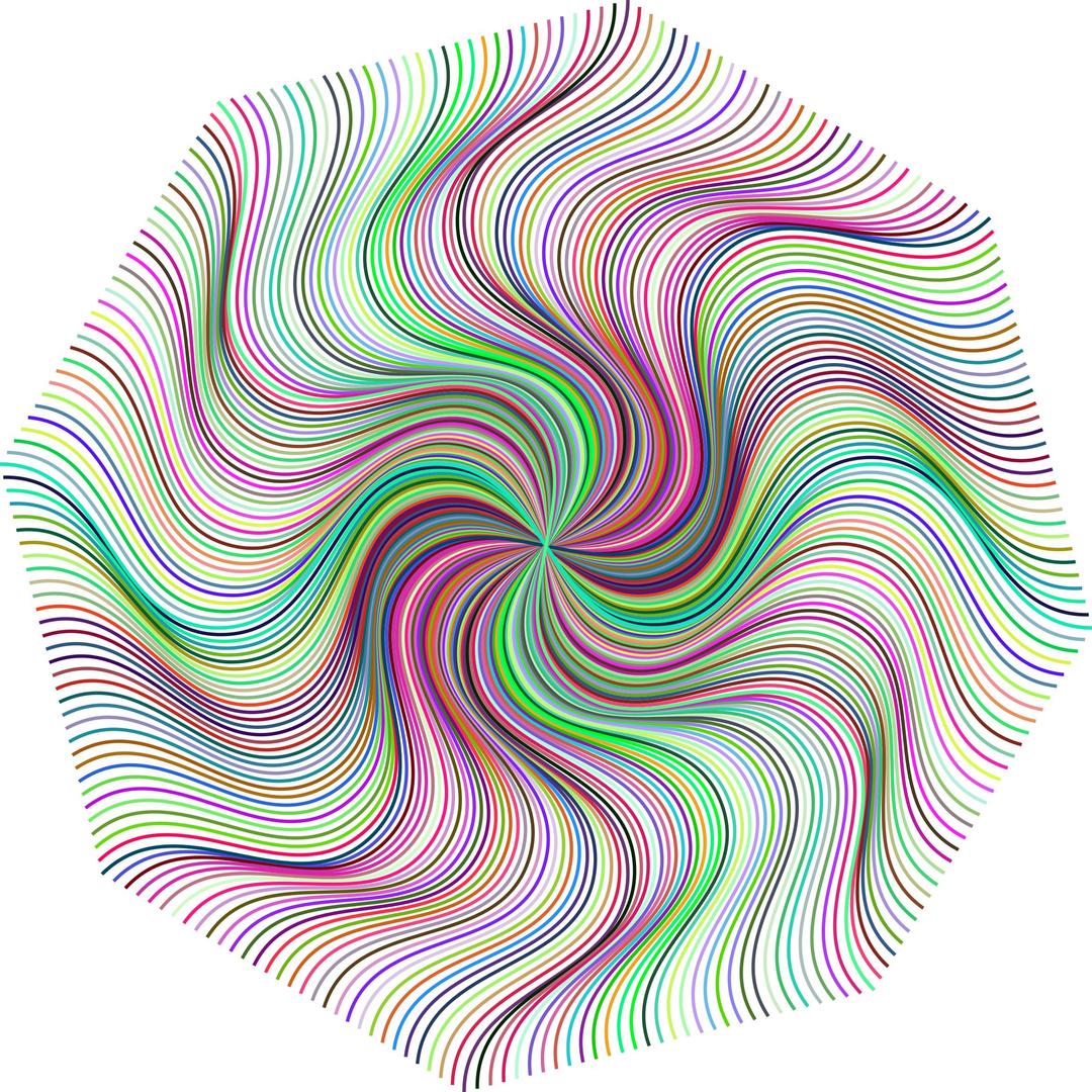 Prismatic Pinwheel Line Art No Background png transparent