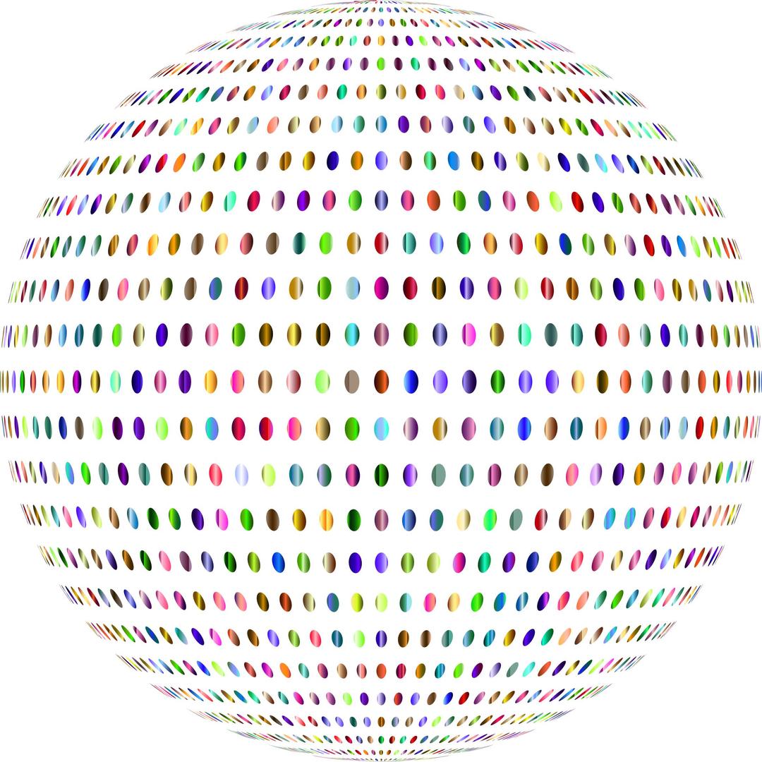 Prismatic Polka Dots Sphere No Background png transparent