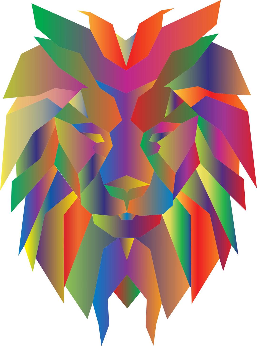 Prismatic Polygonal Lion Face png transparent