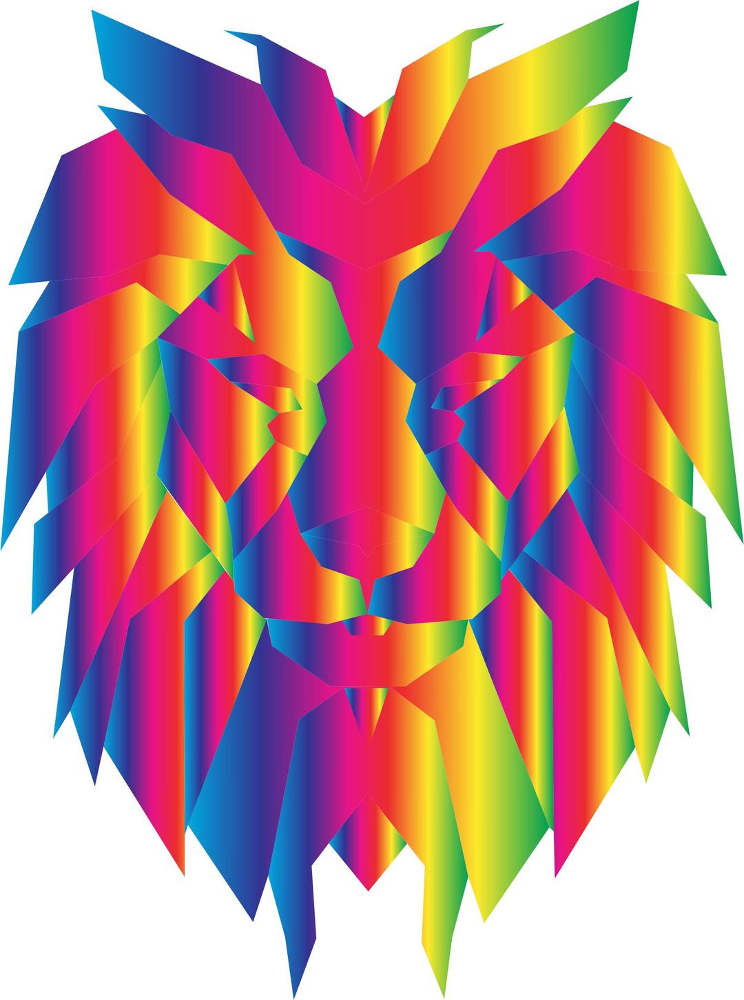 Prismatic Polygonal Lion Face 2 png transparent