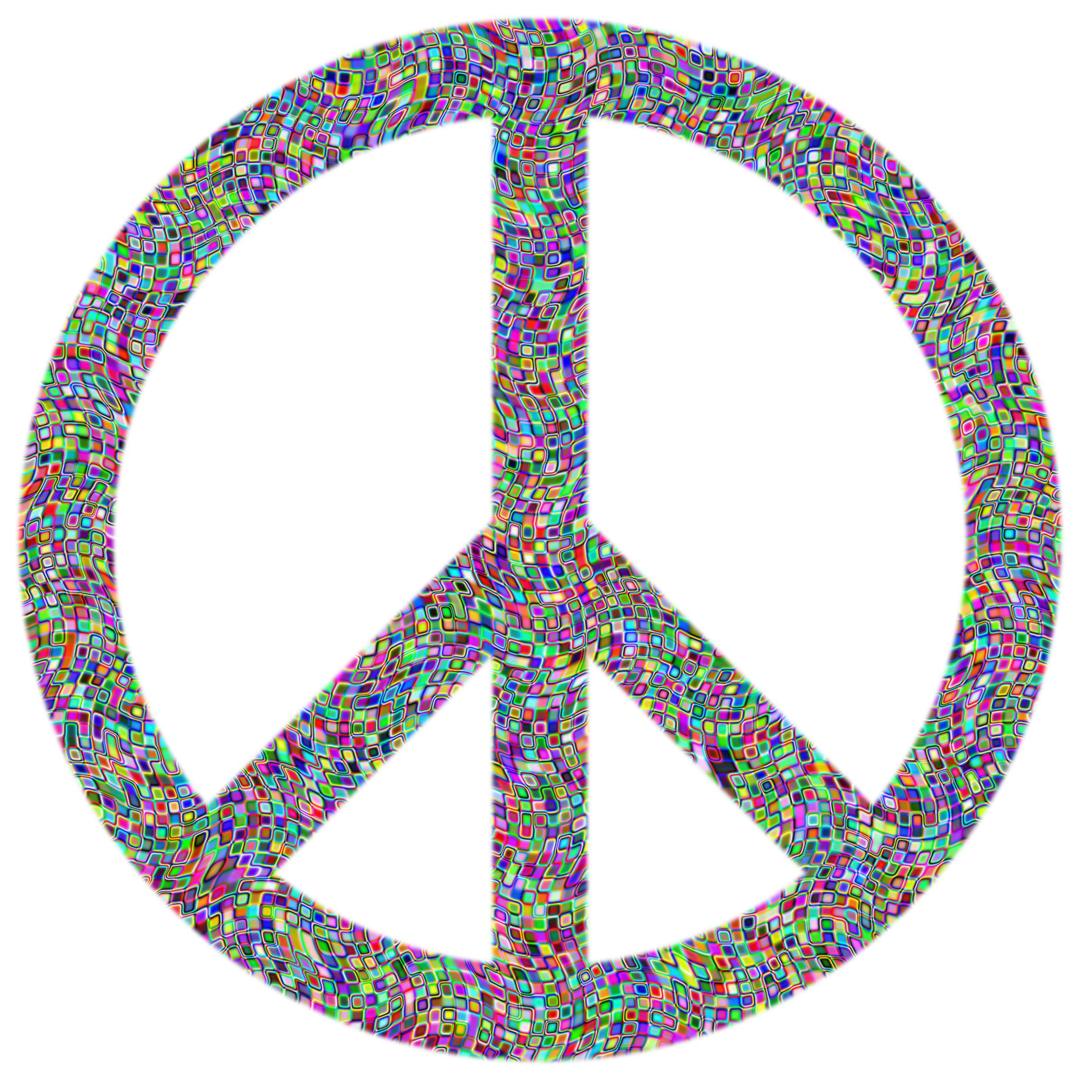 Prismatic Psychedelic Confetti Peace Sign png transparent