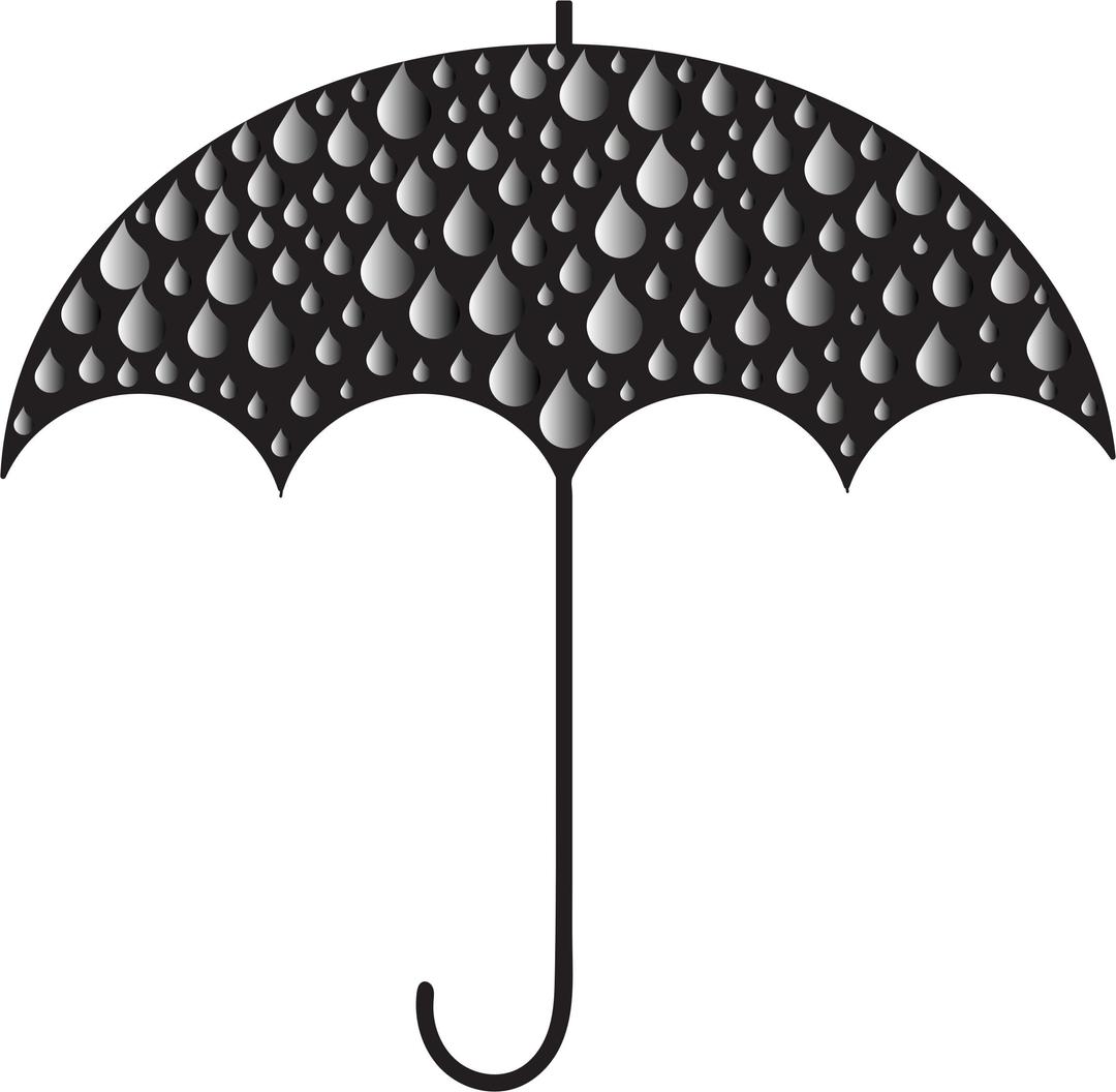 Prismatic Rain Drops Umbrella Silhouette 3 png transparent