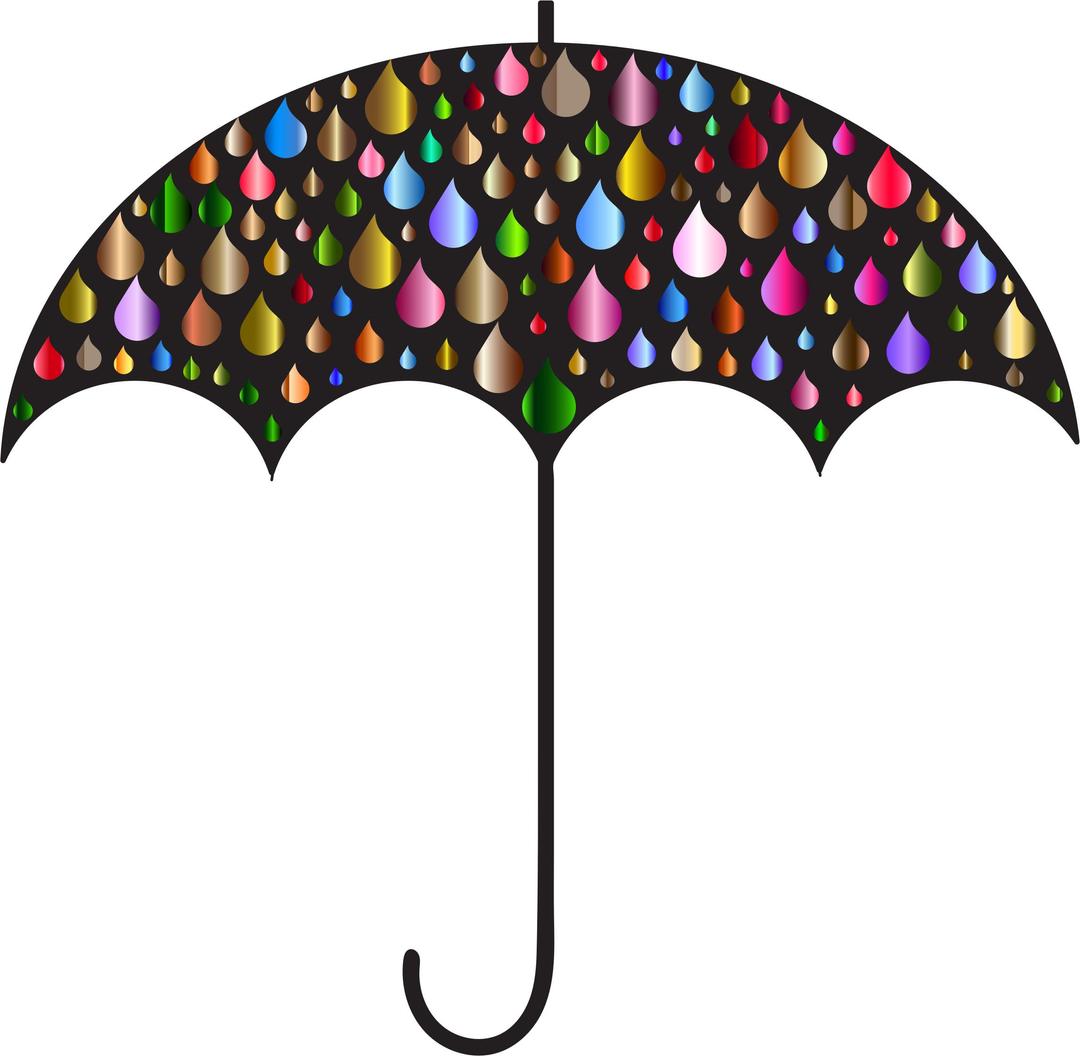 Prismatic Rain Drops Umbrella Silhouette 4 png transparent