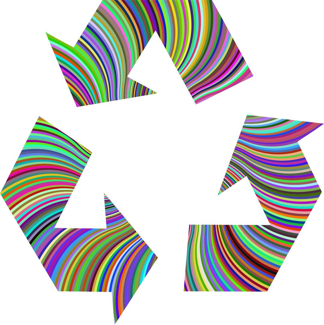Prismatic Recycling Symbol png transparent