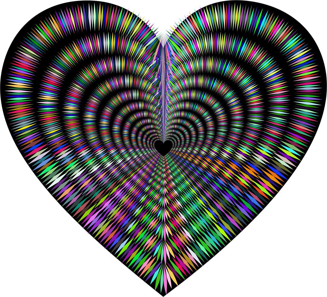 Prismatic Sharp Spiky Heart Tunnel With Background png transparent