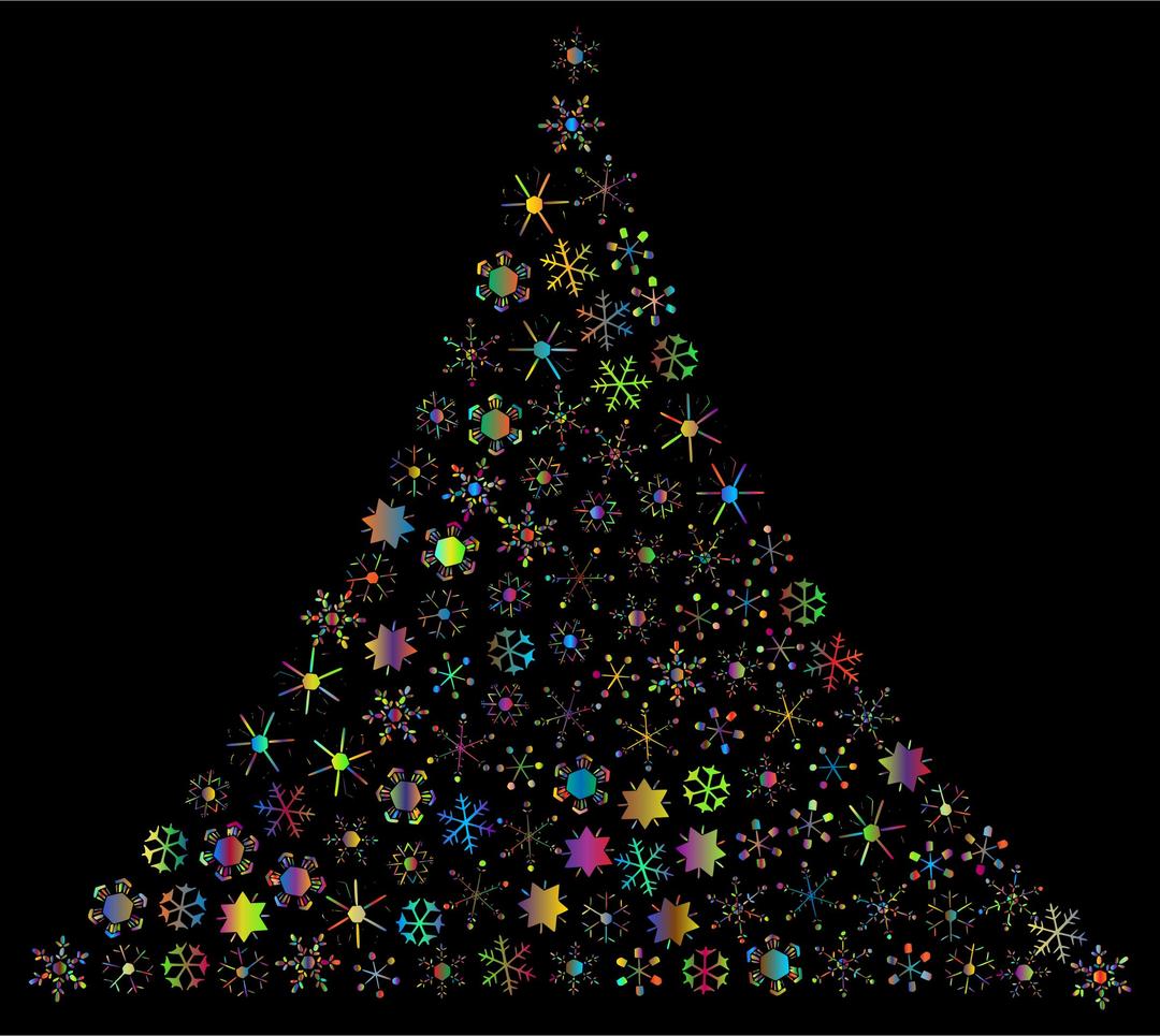 Prismatic Snowflake Christmas Tree 2 png transparent