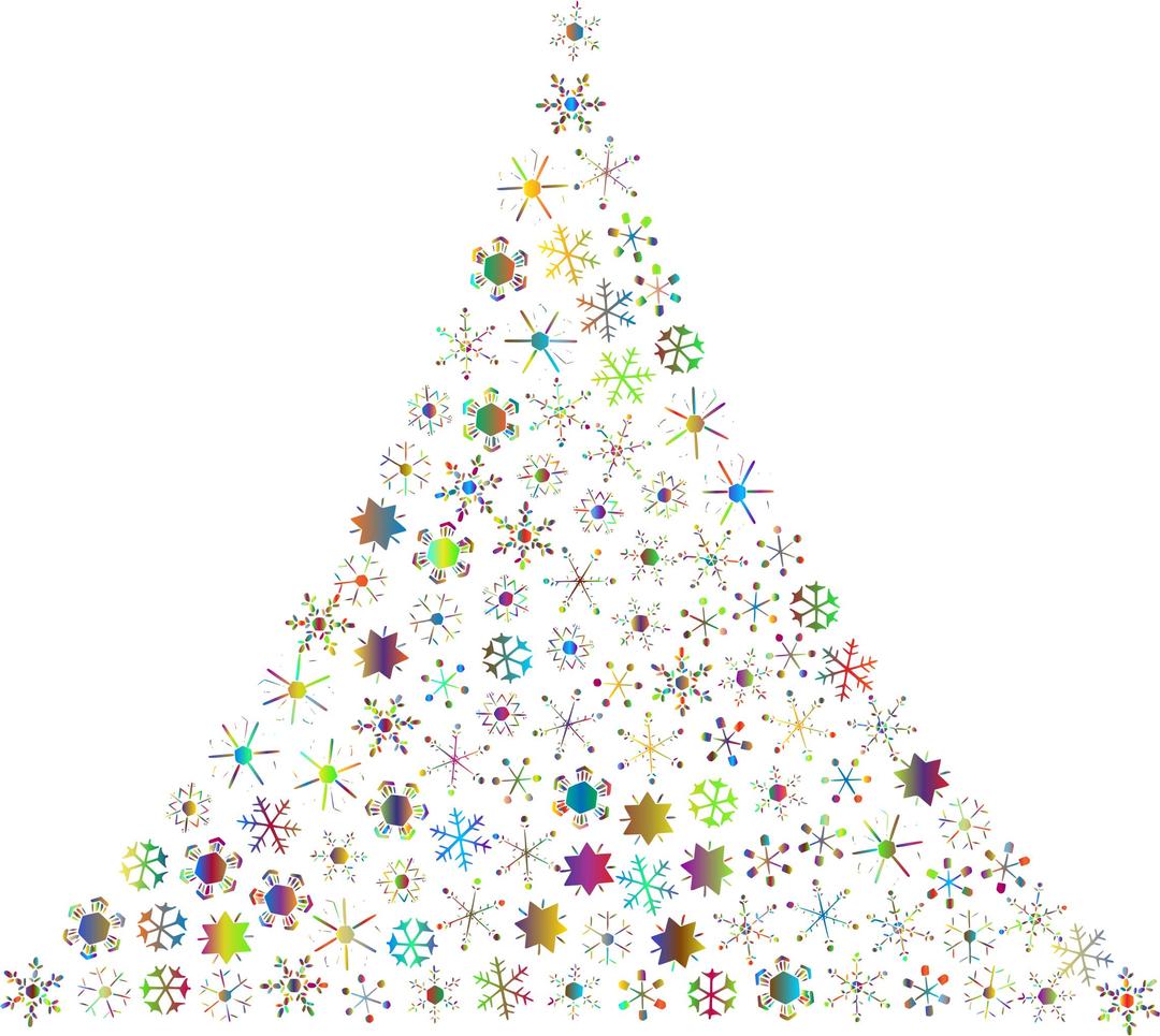 Prismatic Snowflake Christmas Tree 2 No Background png transparent