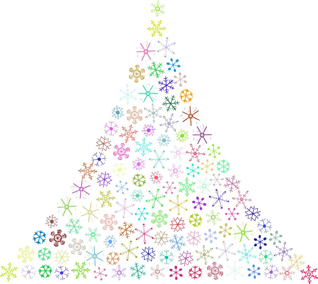 Prismatic Snowflake Christmas Tree No Background png transparent