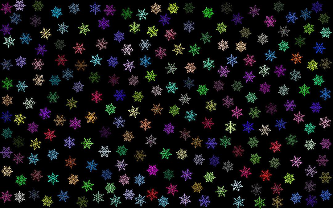 Prismatic Snowflakes Pattern png transparent