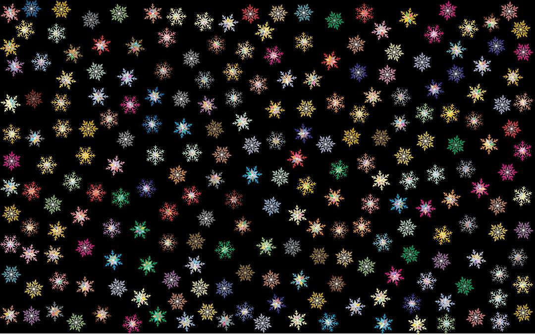 Prismatic Snowflakes Pattern 2 png transparent