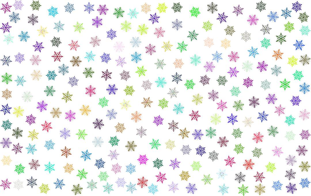 Prismatic Snowflakes Pattern png transparent