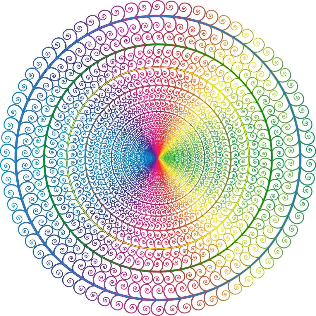 Prismatic Spiral Tree Circle 3 No Background png transparent