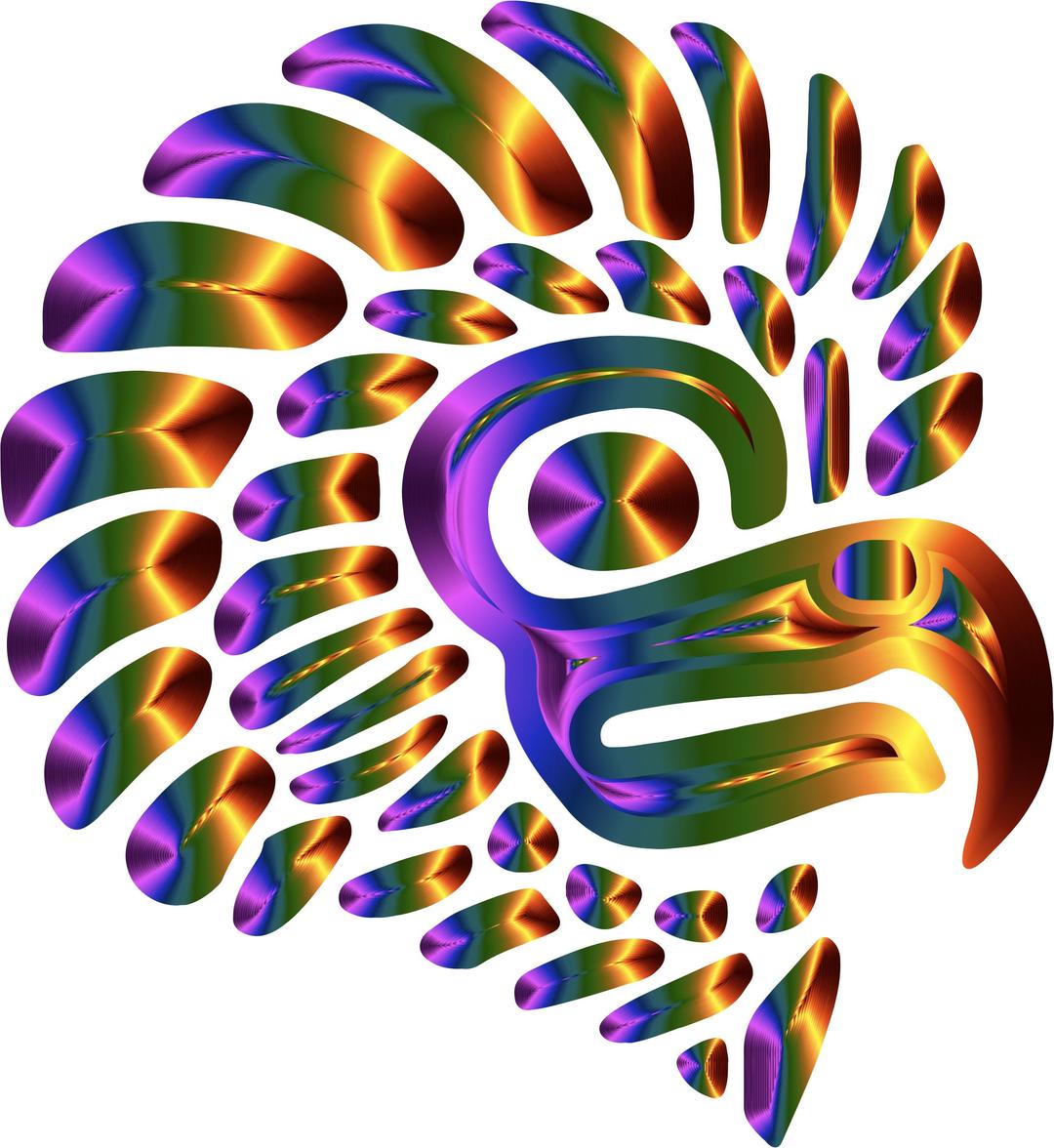 Prismatic Stylized Mexican Eagle Silhouette 5 png transparent