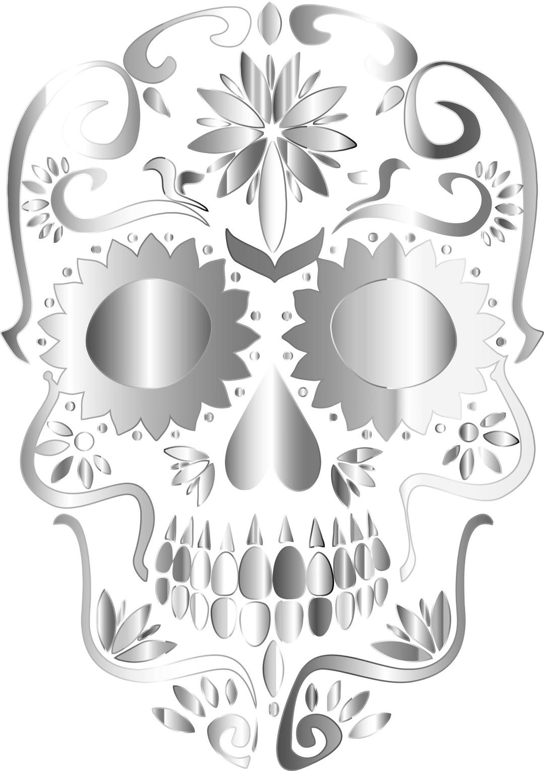 Prismatic Sugar Skull Silhouette 3 No Background png transparent