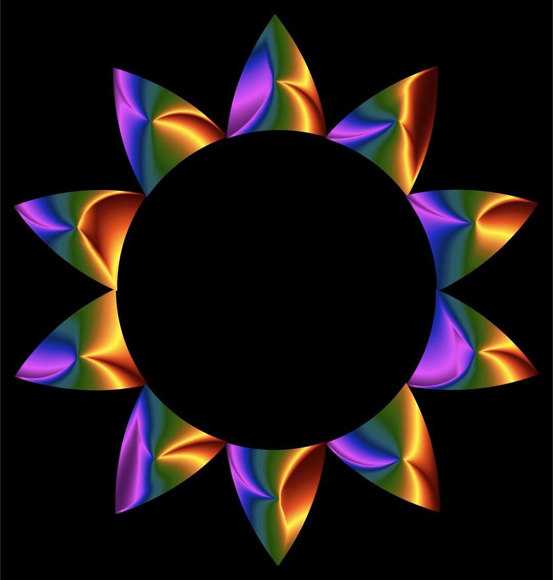Prismatic Sun Line Art png transparent