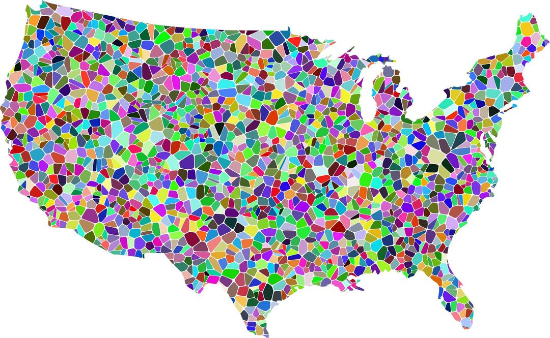 Prismatic Tiled United States Map png transparent