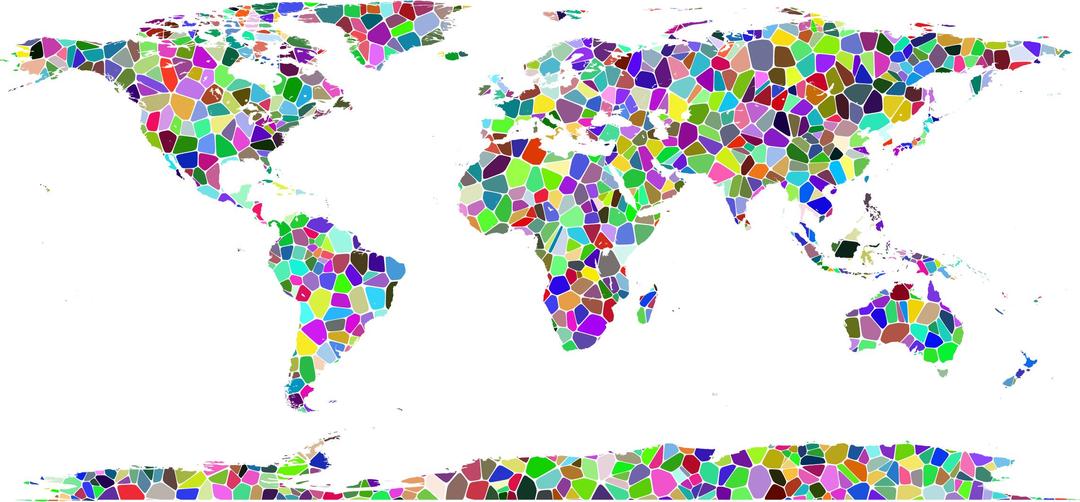 Prismatic Tiled World Map png transparent