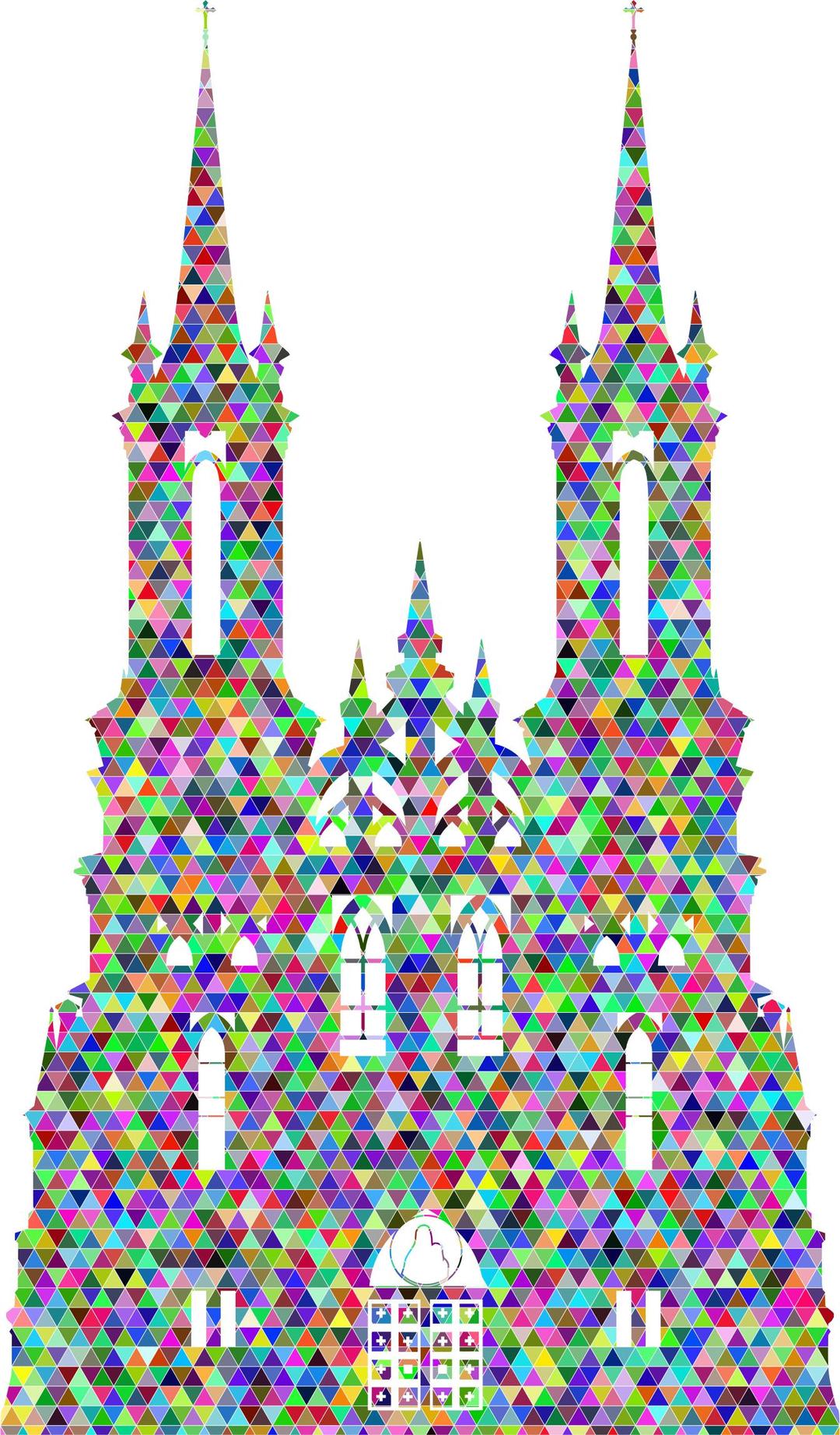 Prismatic Triangular Mosaic Gothic Castle png transparent