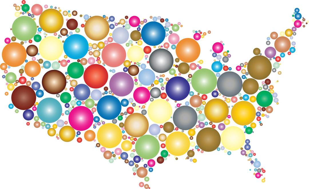 Prismatic United States Map Circles 2 png transparent