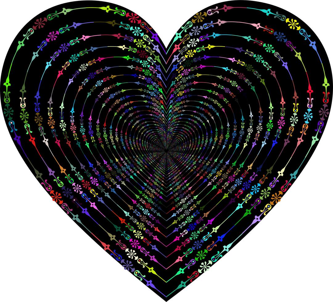 Prismatic Victorian Style Tunnel Heart png transparent
