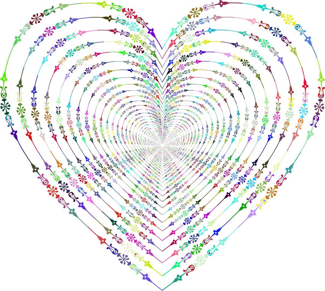 Prismatic Victorian Style Tunnel Heart No Background png transparent