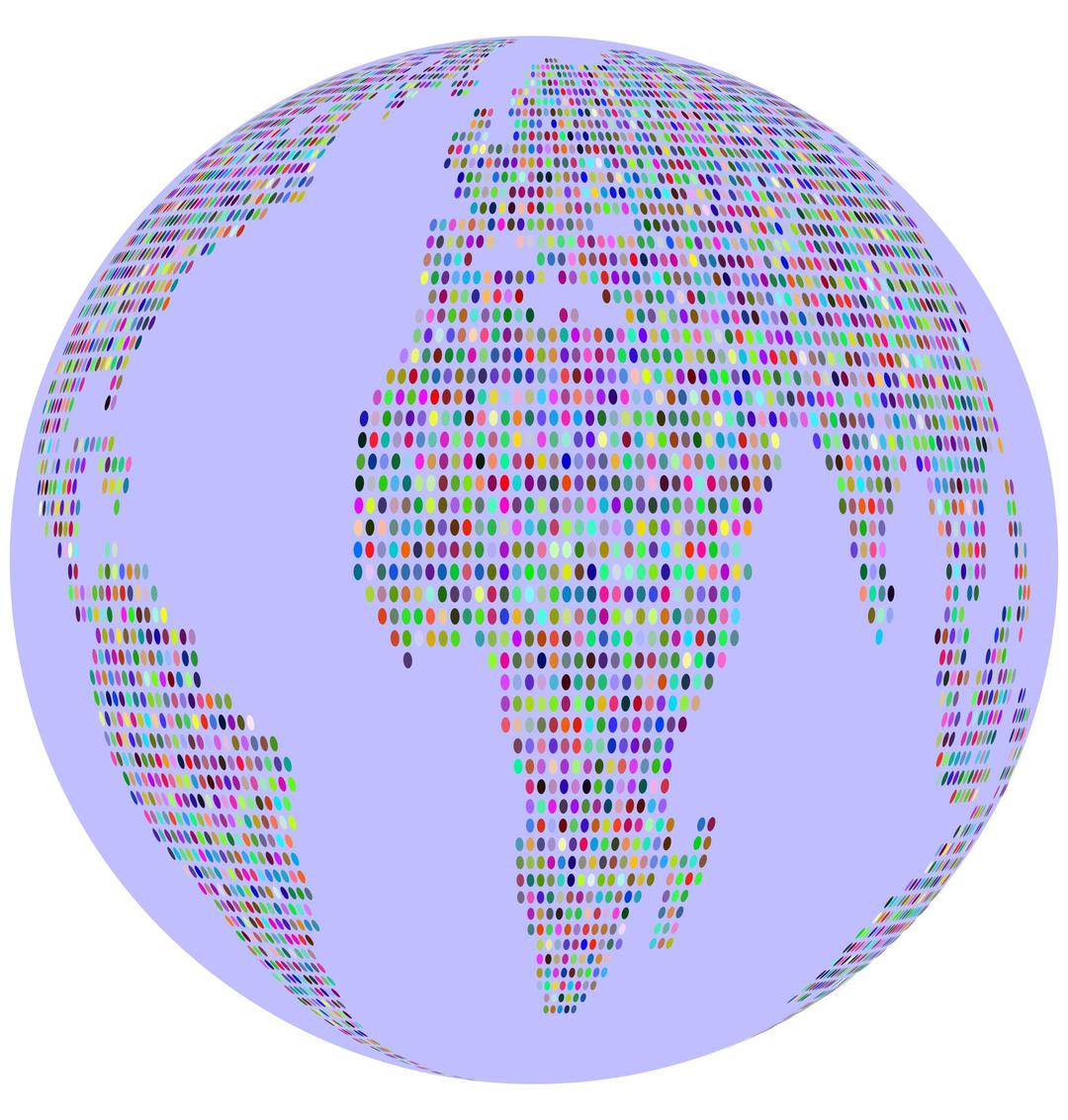 Prismatic World Map Dots 3 Globe png transparent