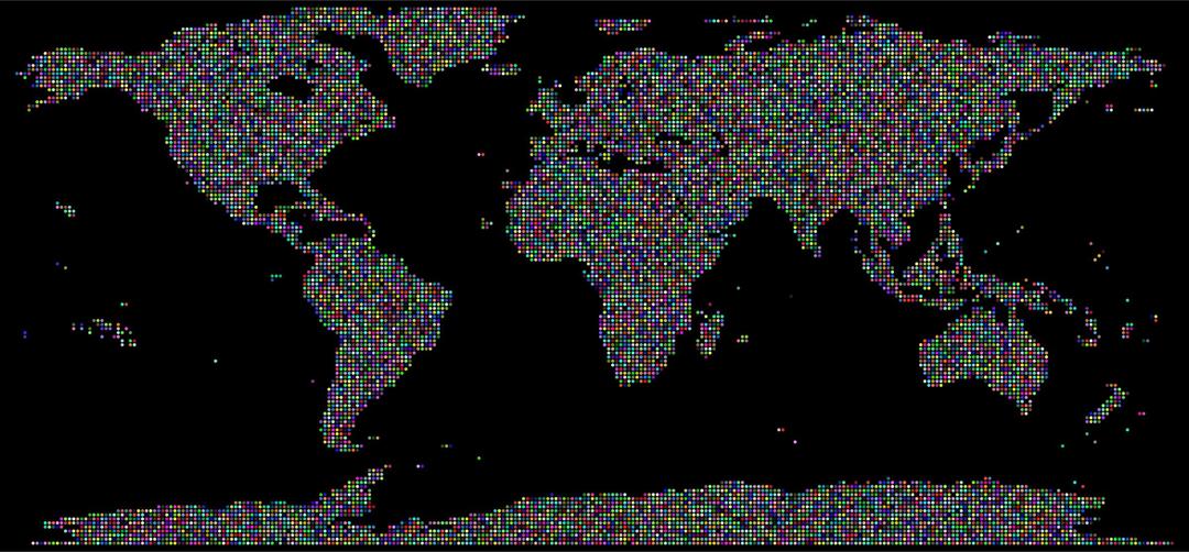 Prismatic World Map Dots With Background png transparent