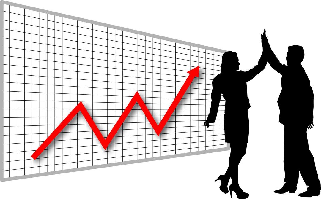 Profit High Five Graph in Perspective png transparent
