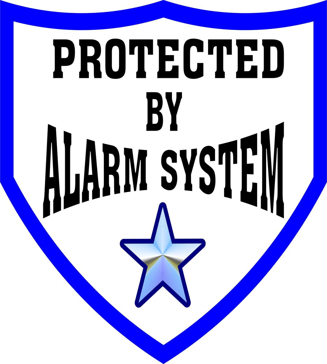 protected by alarm system sign. png transparent