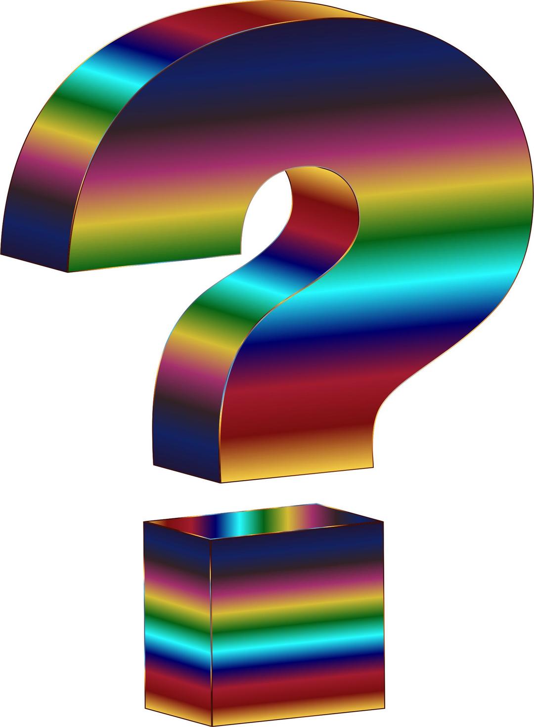 Psychedelic 3D Question Mark png transparent