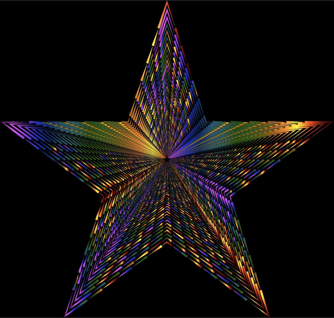 Psychedelic 3D Star Spikes png transparent