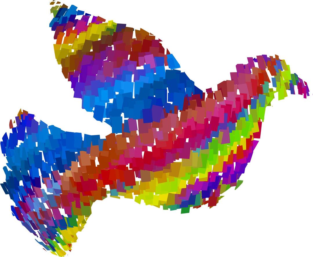 Psychedelic Confetti Peace Dove png transparent
