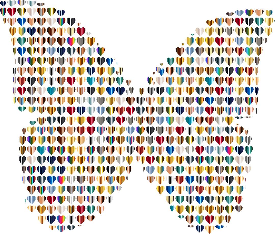 Psychedelic Hearts Butterfly png transparent